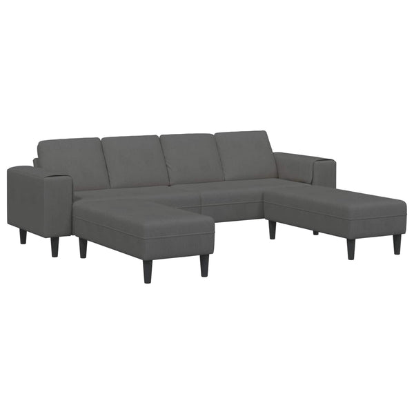 Dunkelgraues Cord Sofa 250 cm