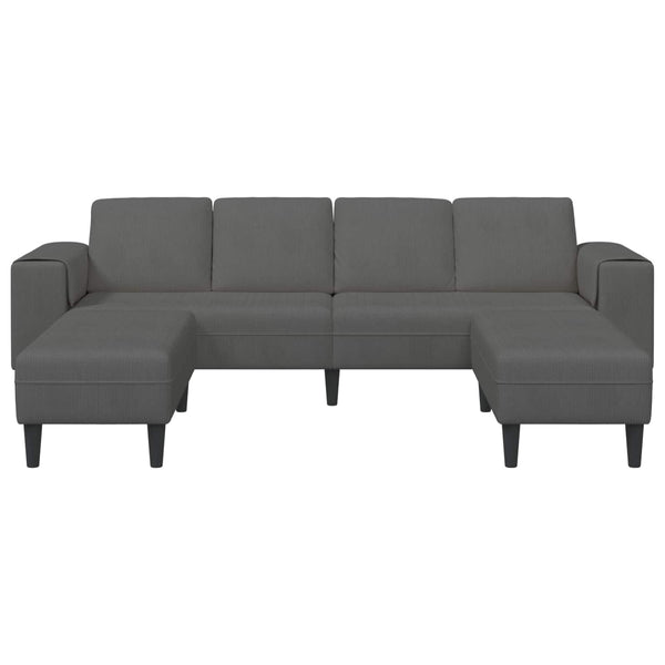 Dunkelgraues Cord Sofa 250 cm