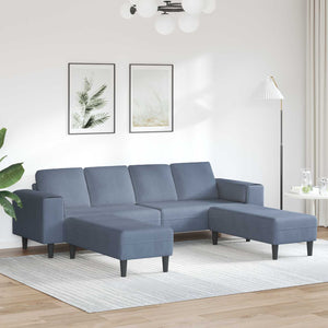 Blaues Cord Sofa 250 cm