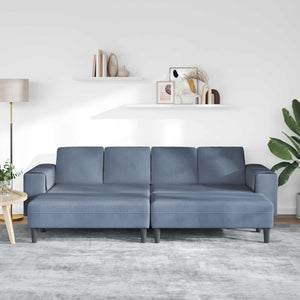 Blaues Cord Sofa 250 cm