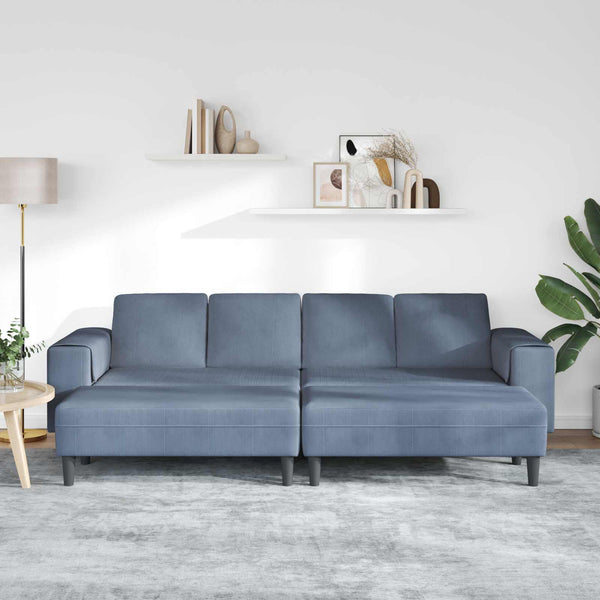 Blaues Cord Sofa 250 cm