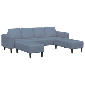 Blaues Cord Sofa 250 cm