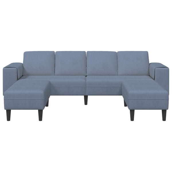 Blaues Cord Sofa 250 cm