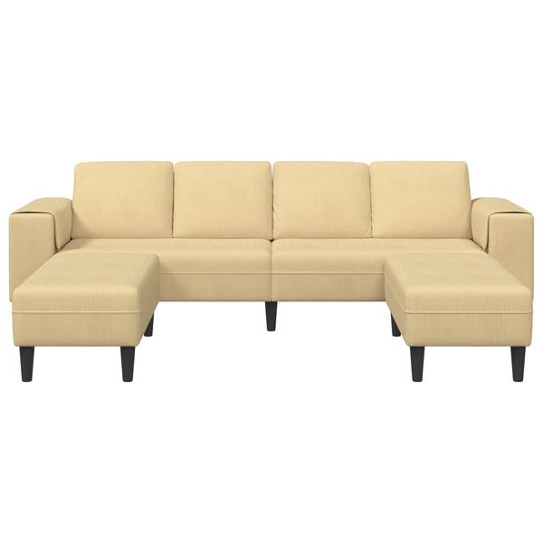 Grau-Grünes Cord Sofa, 250 cm