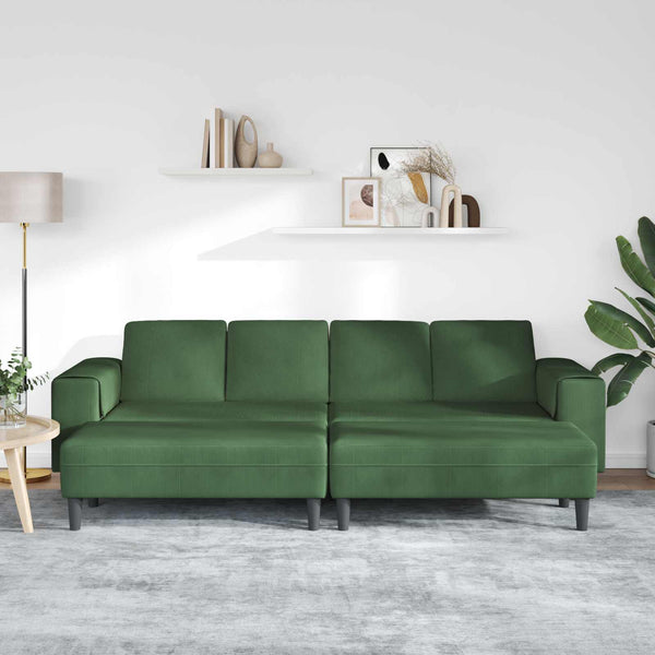 Dunkelgrünes Cord Sofa 250 cm