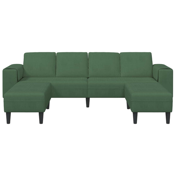 Dunkelgrünes Cord Sofa 250 cm