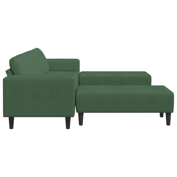 Dunkelgrünes Cord Sofa 250 cm
