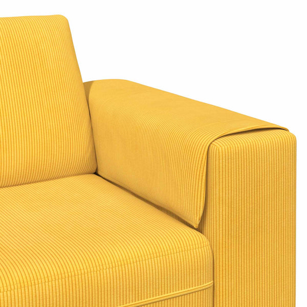 Helles Gelbes Cord Sofa 250 cm