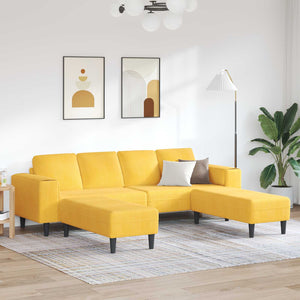 Helles Gelbes Cord Sofa 250 cm
