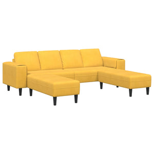 Helles Gelbes Cord Sofa 250 cm