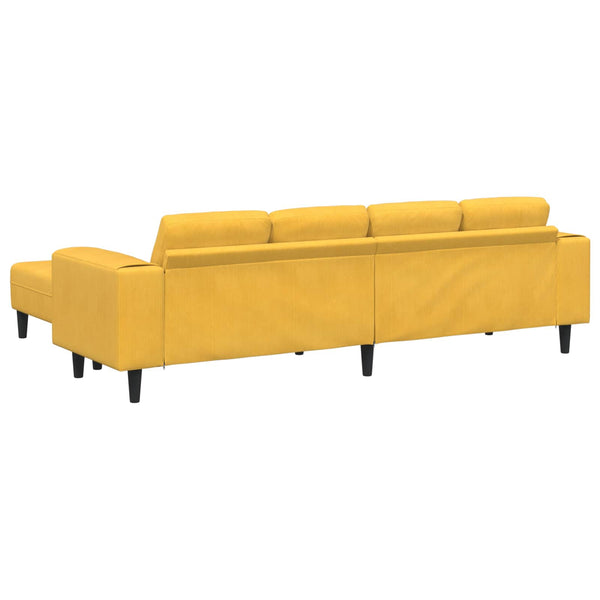 Helles Gelbes Cord Sofa 250 cm