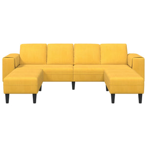 Helles Gelbes Cord Sofa 250 cm