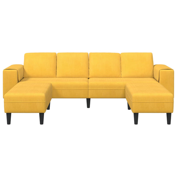 Helles Gelbes Cord Sofa 250 cm