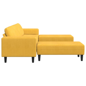 Helles Gelbes Cord Sofa 250 cm