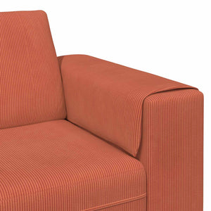 Rot-Oranges Cord Sofa 250 cm