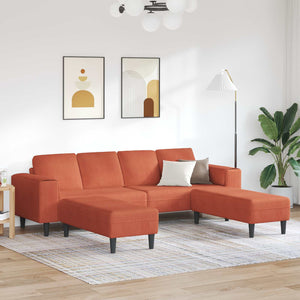 Rot-Oranges Cord Sofa 250 cm