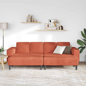 Rot-Oranges Cord Sofa 250 cm