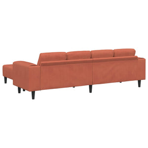 Rot-Oranges Cord Sofa 250 cm