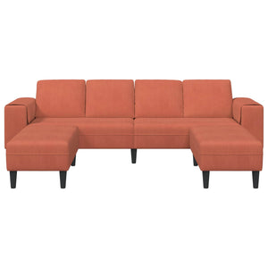 Rot-Oranges Cord Sofa 250 cm
