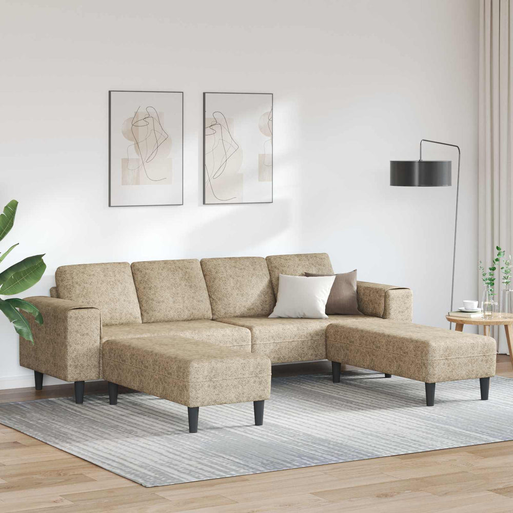 3-teilige Wohnzimmer Couch Hellgrau
