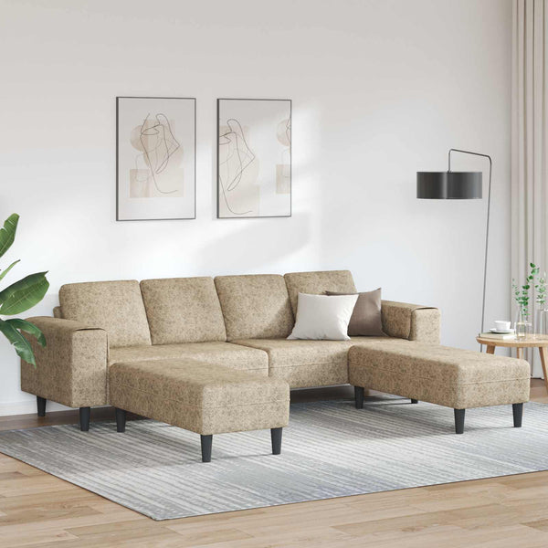 3-teilige Wohnzimmer Couch Hellgrau