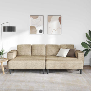 3-teilige Wohnzimmer Couch Hellgrau