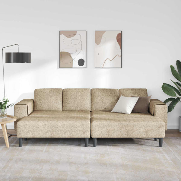 3-teilige Wohnzimmer Couch Hellgrau
