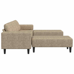 3-teilige Wohnzimmer Couch Hellgrau