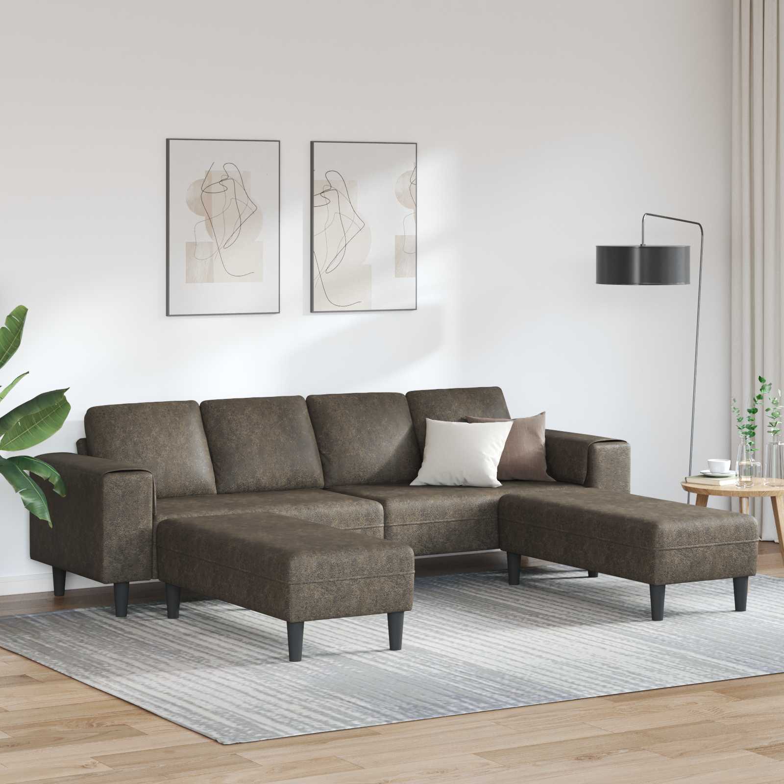 Dunkelgraue 3-teilige Wohnzimmer Couch