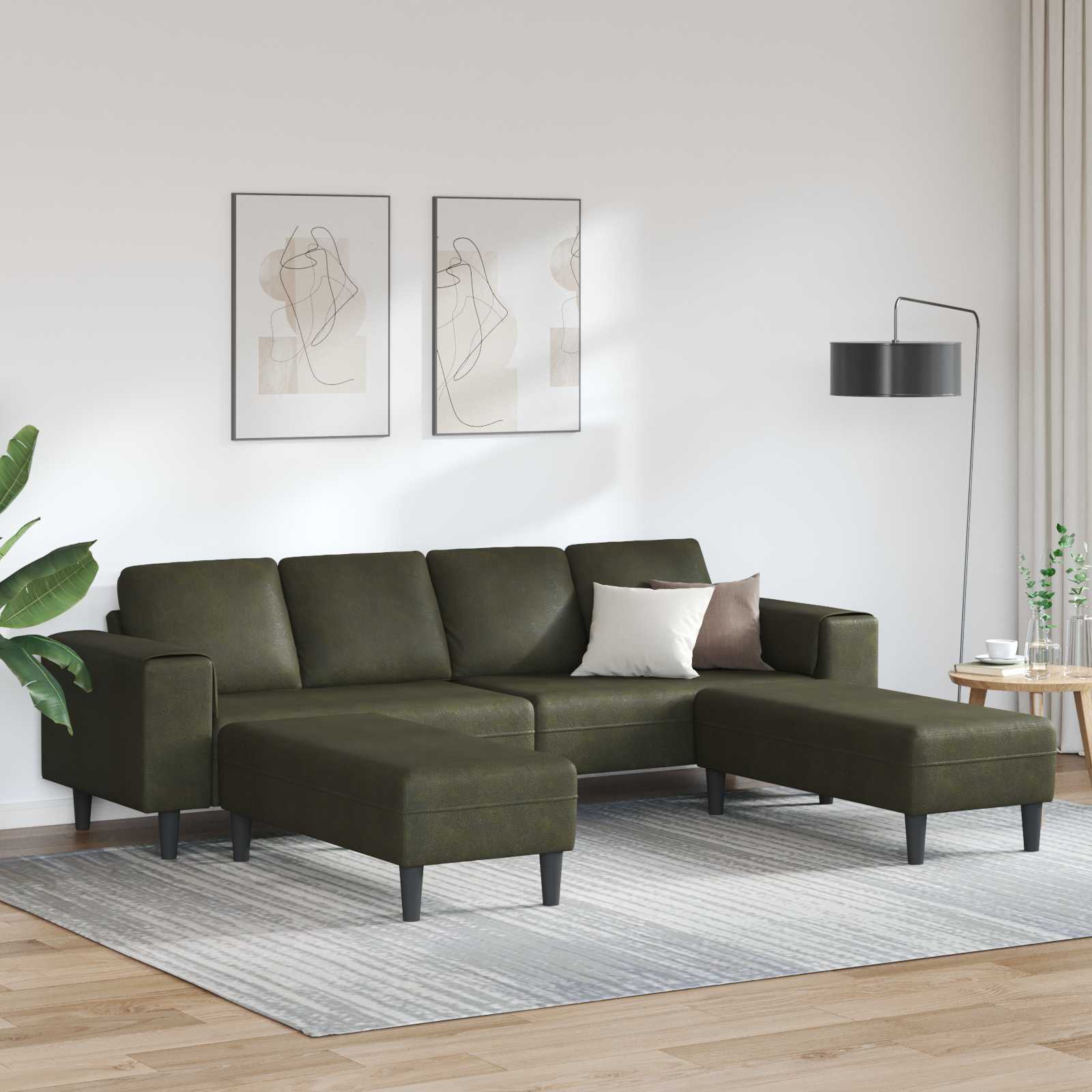 Olivegrüne 3-teilige Wohnzimmer Couch