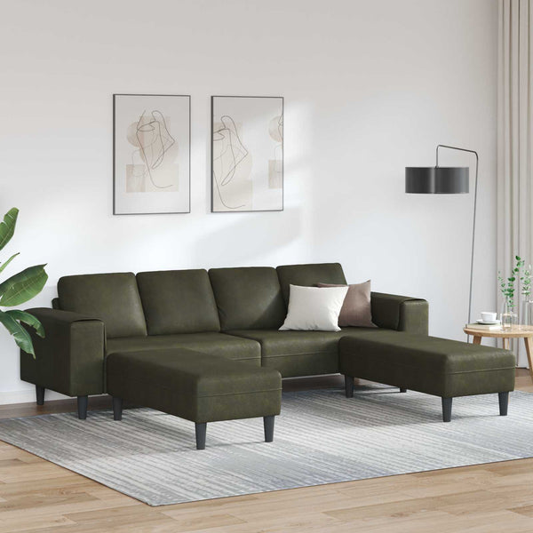 Olivegrüne 3-teilige Wohnzimmer Couch