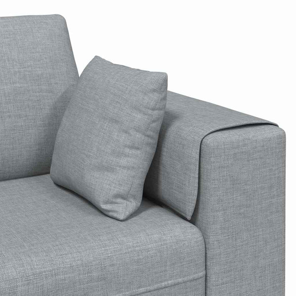 Hellgraues Stoffsofa mit Kissen 250 cm
