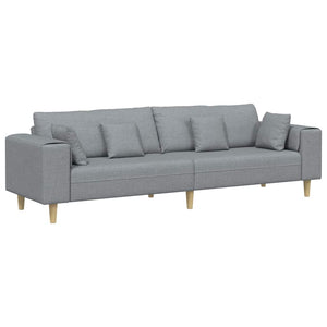 Hellgraues Stoffsofa mit Kissen 250 cm