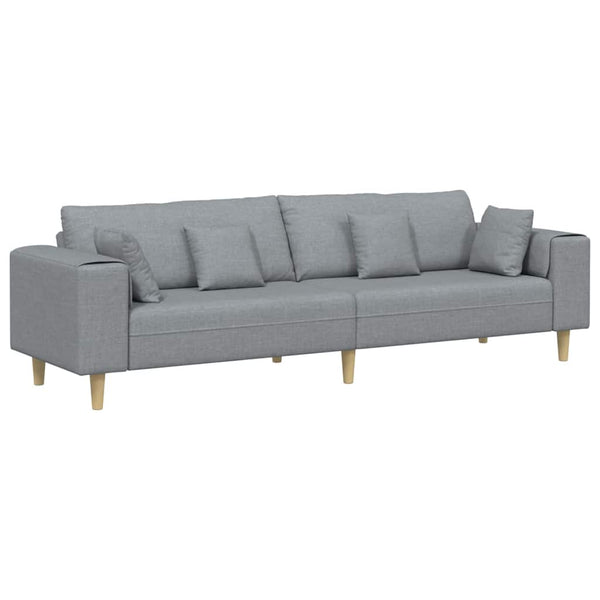Hellgraues Stoffsofa mit Kissen 250 cm