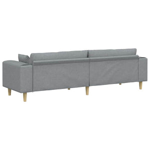 Hellgraues Stoffsofa mit Kissen 250 cm