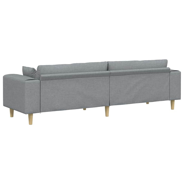 Hellgraues Stoffsofa mit Kissen 250 cm