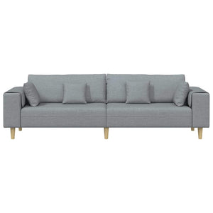 Hellgraues Stoffsofa mit Kissen 250 cm