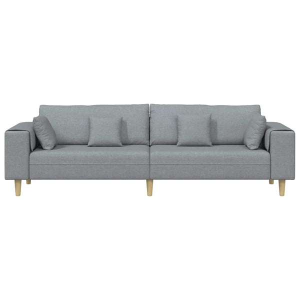 Hellgraues Stoffsofa mit Kissen 250 cm