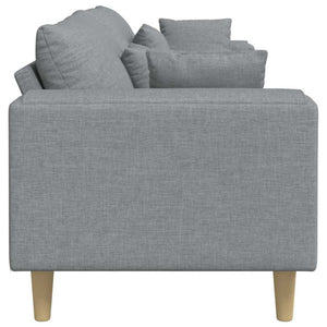 Hellgraues Stoffsofa mit Kissen 250 cm