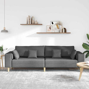 Dunkelgraues Stoffsofa mit Kissen 250 cm