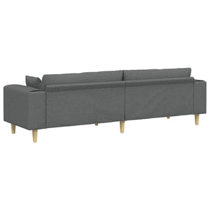 Dunkelgraues Stoffsofa mit Kissen 250 cm