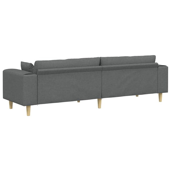 Dunkelgraues Stoffsofa mit Kissen 250 cm