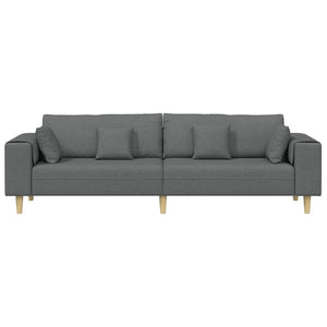Dunkelgraues Stoffsofa mit Kissen 250 cm