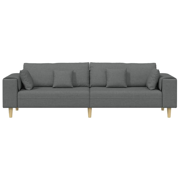 Dunkelgraues Stoffsofa mit Kissen 250 cm