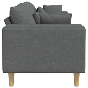 Dunkelgraues Stoffsofa mit Kissen 250 cm