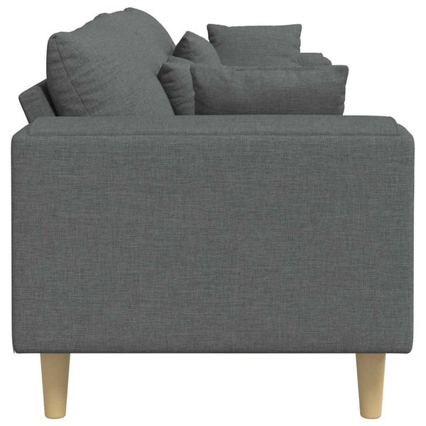 Dunkelgraues Stoffsofa mit Kissen 250 cm