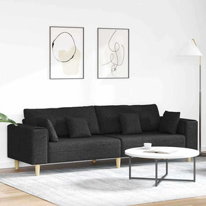 Schwarzes Stoffsofa mit Kissen 250 cm