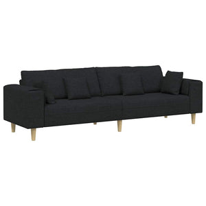 Schwarzes Stoffsofa mit Kissen 250 cm