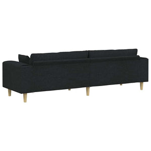 Schwarzes Stoffsofa mit Kissen 250 cm