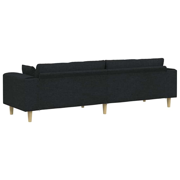 Schwarzes Stoffsofa mit Kissen 250 cm